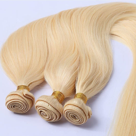 Extensiones cortina cosida 100 gramos rubio platino 613