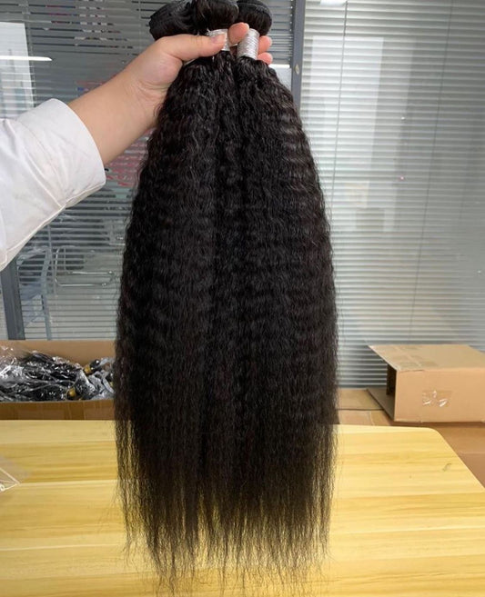 Extensiones cortina cosidas pelo virgen 1B pelo yaki